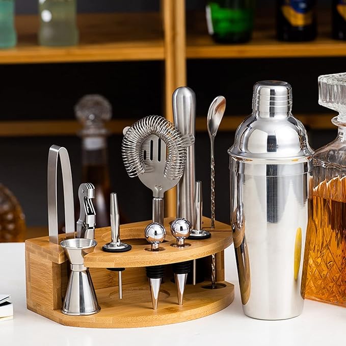 Cosy Tossy Bartender Kit with Stylish Bamboo Stand4