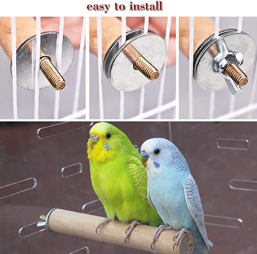 Cosy tossy Set of 5 Natural Habitat Wooden Perch/Stand/Toy for Birds